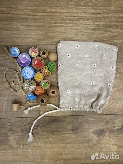 Мозаика пазлы бусы на ниточке для детей от 1 года