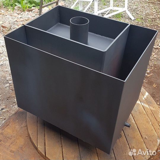 Печь для бани с угловым баком