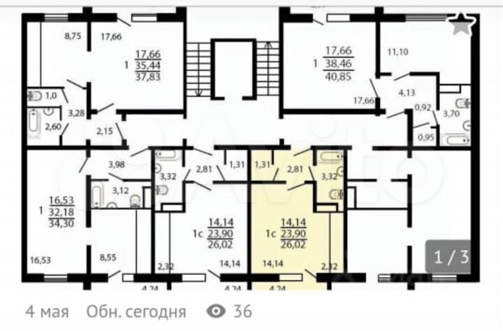 Квартира-студия, 26,1 м², 1/10 эт.