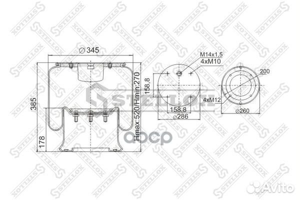 Пневмоподушки подвескиstellox 90-48131-SX Stellox