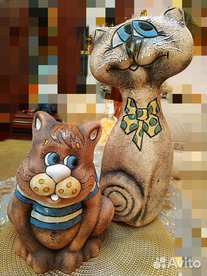 Коты-копилки большие керамические