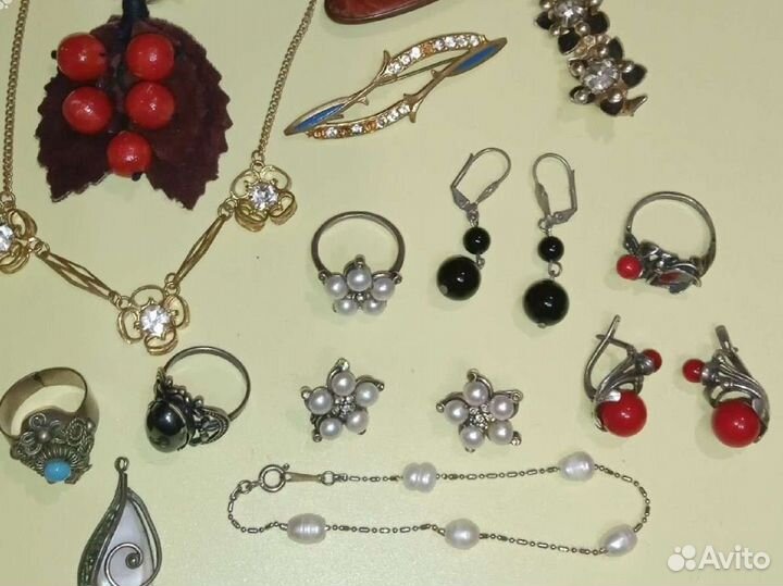 Винтаж СССР серьги, броши, кольца