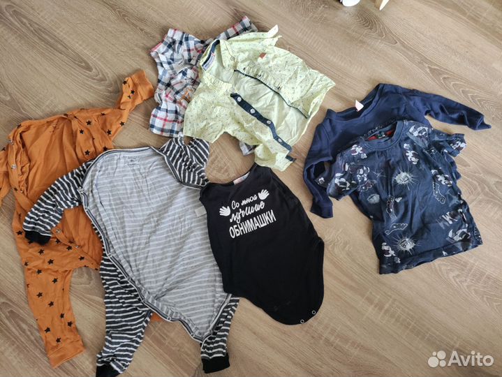 Большой пакет детских вещей на мальчика до 2 лет