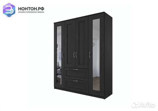 Шкаф четырехстворчатый Сириус венге с двумя ящикам