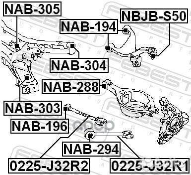 Сайлентблок задней балки NAB-305 NAB-305 Febest