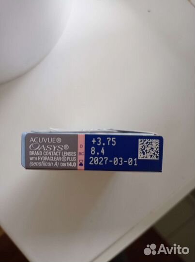Линзы контактные acuvue oasys двухнедельные -3.75