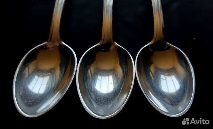 Серебряная чайная ложка 875 проба Клеймо зiд.3 шт