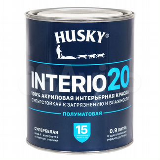 Краска акриловая husky interio 20 для стен и потол