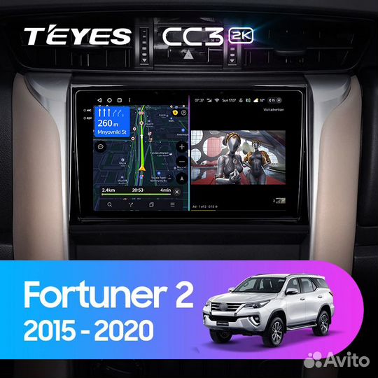 Магнитола Teyes CC3 2K 4/64 Toyota Fortuner 2