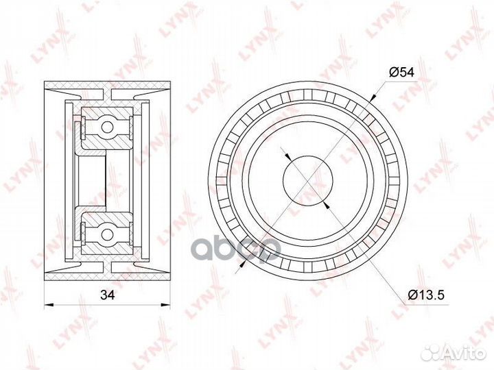 Ролик обводной приводного ремня PB7186 lynxauto