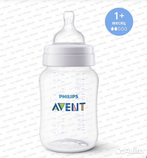 Бутылочка для кормления Avent 1+
