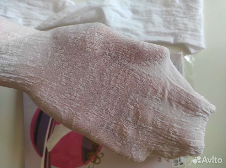 Колготки капрон с рисунком 140-146 см (две пары)