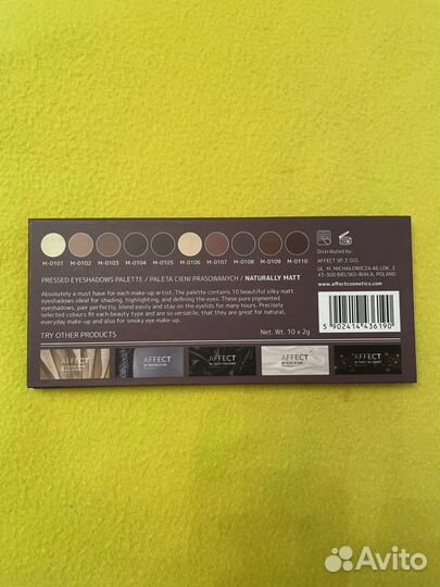 Палетка теней affect Naturally Matt