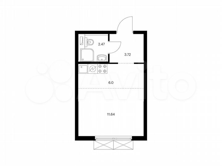 Квартира-студия, 23,8 м², 18/33 эт.