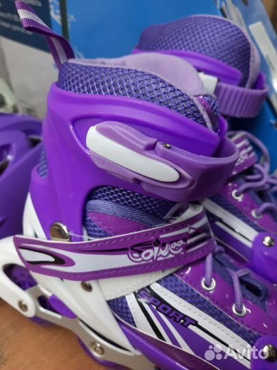 Ролики детские раздвижные 35-38 фиолетовые