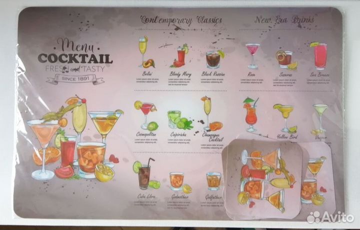 Набор термосалфеток (8 шт.) для кухни, бара. Новые