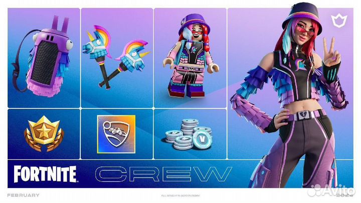 Fortnite crew / отряд бп + 1000 в баксов