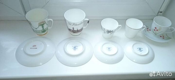 Кофейная пара, костяной фарфор, Чашка лфз 8 марта