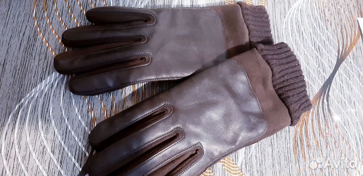 Перчатки женские кожаные плюс замша
