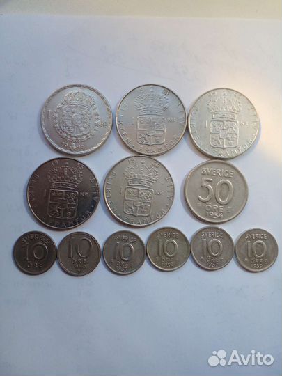 Монеты Швеции серебро