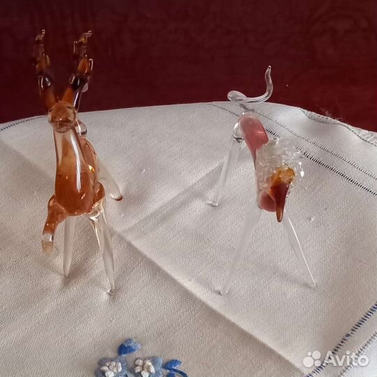 Стеклянные фигурки животных.Винтаж