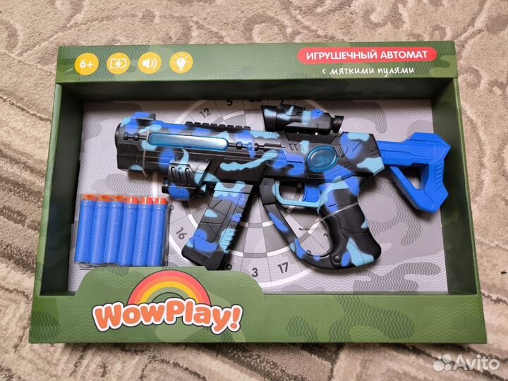 Игрушечный автомат wow play с мягкими пулями
