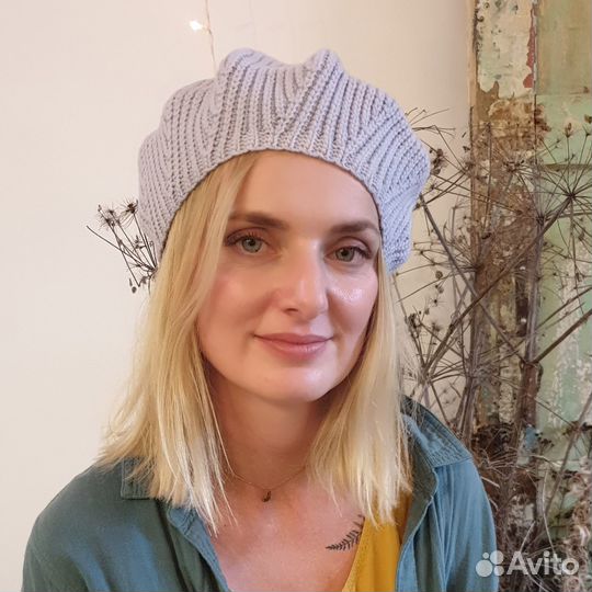 Берет вязаный женский, новый