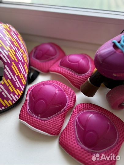 Ролики квадры 28-32 размер с набором защиты