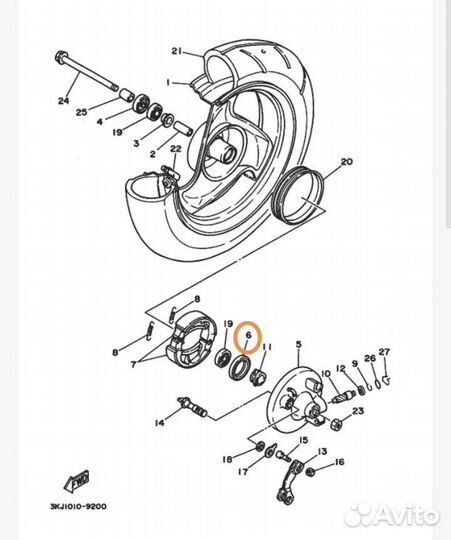 Оригинальный сальник колеса Yamaha Jog PW 50