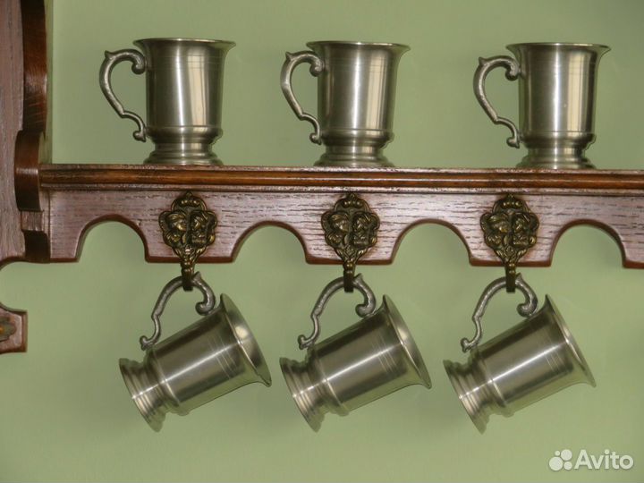 Шесть Пивных Кружек Олово Германия Клеймо 20 век