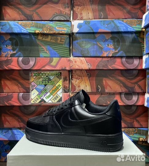 Кроссовки Nike Air Force 1 Black. Люкс (40-45)