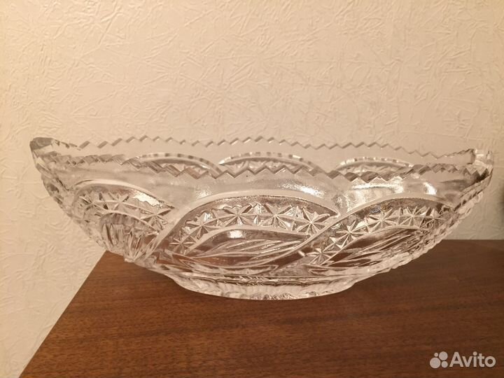 Ваза салатница хрустальная