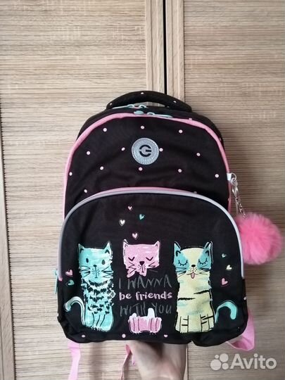 Новый школьный рюкзак для девочки grizzly