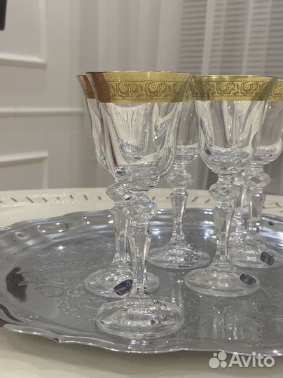 Хрустальные фужеры богемия