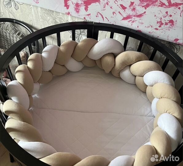 Бортик косичка в кроватку