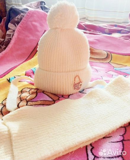 Комплект шапка и шарф для девочки