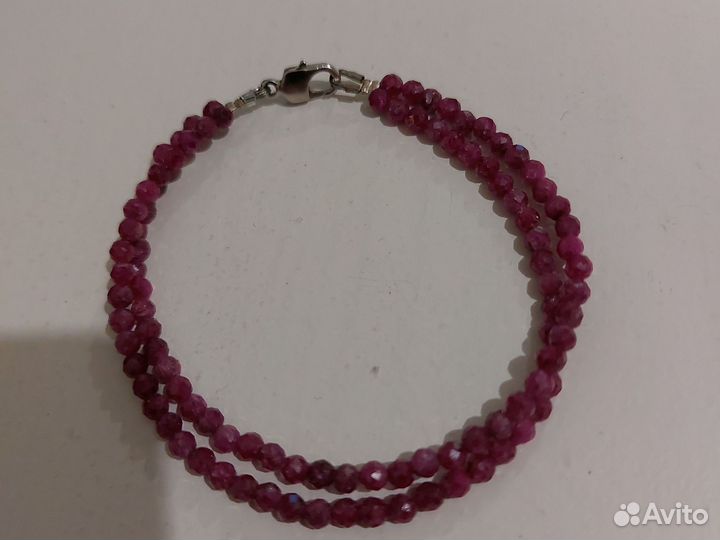 Браслет из натуральных камней рубин