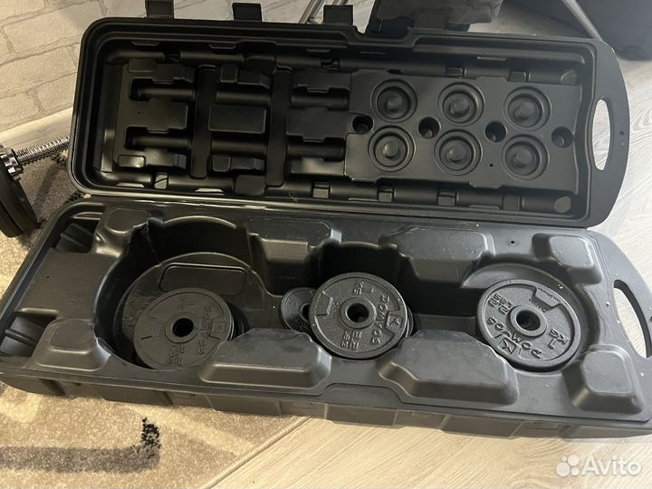 Штанга и гантели в кейсе