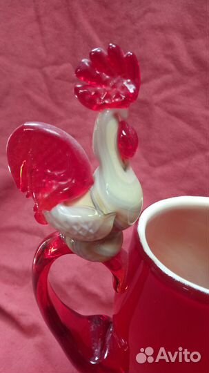 Кружка бокал СССР с петушком петух Красный Май