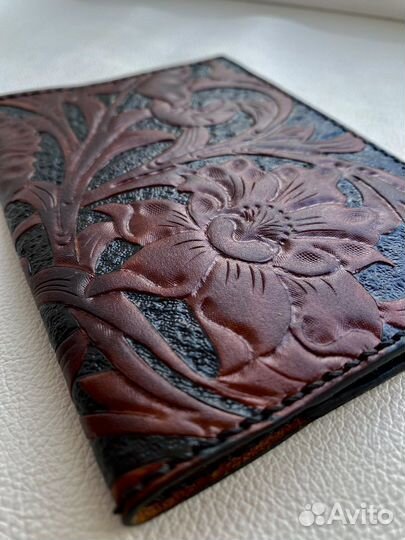 Обложка на паспорт натуральная кожа ручная работа