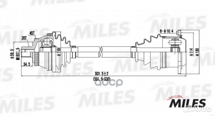 Привод в сборе audi A4 2.8 95-01 прав. (ABS) gc