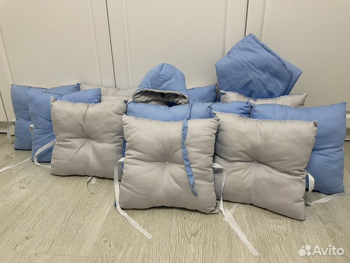 Бортики в кроватку+ конверт на выписку, балдахин