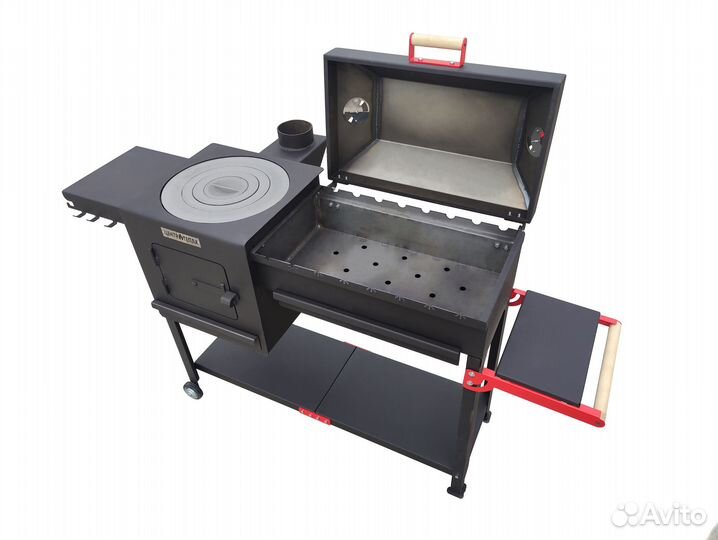 Мангал гриль с печкой под казан