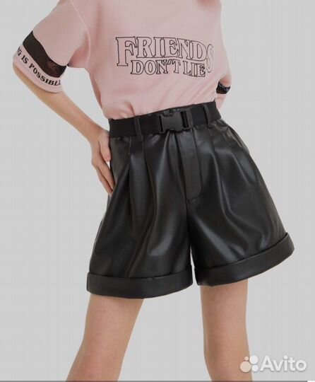 Шорты женские кожаные