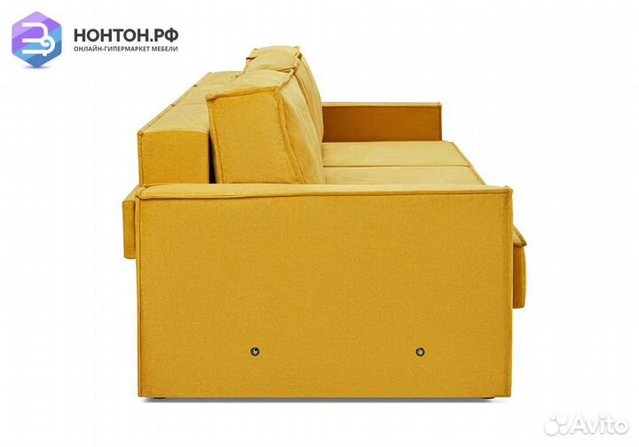 Диван еврокнижка трехместный Тревис желтый