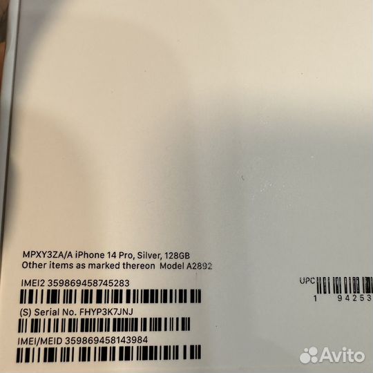 Apple iPhone 14 pro 128gb Silver