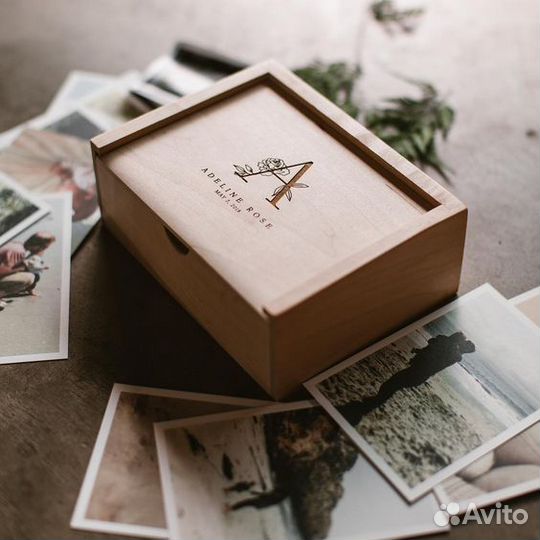 Подарочная коробка бокс из дерева дуб ясень