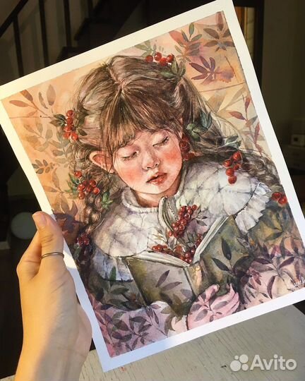 Портрет по фото акварелью