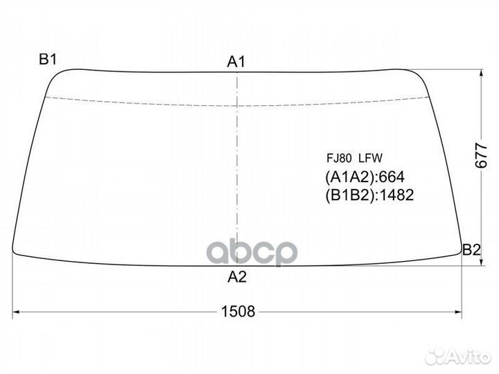 Стекло лобовое Toyota Land Cruiser (J80) 89-97