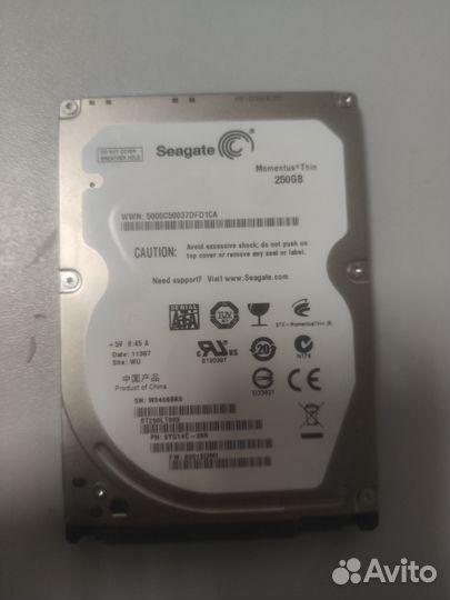 Seagate hdd на 250гб 2.5(для ноута)